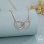 Sterling Silver Interlocking Heart Necklace, thumbnail 6 of 12