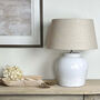 Etna Aged White Ceramic Glaze Table Lamp Base, thumbnail 2 of 8