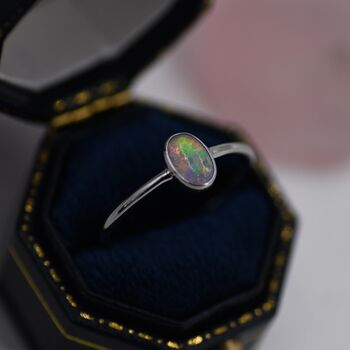 Oval Opal Ring In Sterling Silver, 3 of 8