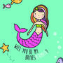 Will You Be My Bridesmaid Mermaid Card, thumbnail 3 of 3