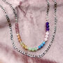 Rainbow Gemstone Bead And Layered Chain Necklace, thumbnail 8 of 10