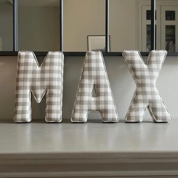 Beige Check Fabric Letters, 7 of 8