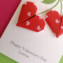 Personalised Origami Cherry Heart Valentines Day Card, thumbnail 3 of 9