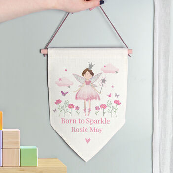 Personalised Fairy Princess Wall Art Banner For Girl, 3 of 3