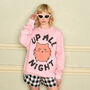 Up All Night Women's Cat Slogan Sweatshirt, thumbnail 4 of 5