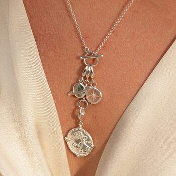 Sterling Silver Planet Charm Necklace, 7 of 8