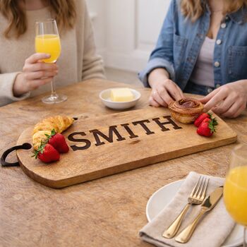 Personalised Family Surname Extra Long Serving Board, 2 of 7