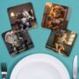 Curious Critters Set Of Four Pu Leather Coasters, thumbnail 4 of 8