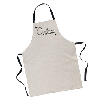 Personalised Family Christmas Linen Apron, 4 of 5