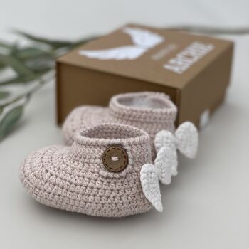 Personalised Babies' First Angel Wing Shoes, 2 of 5