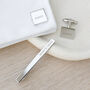 Personalised Silver Plated Tie Clip And Cufflink Set, thumbnail 3 of 12