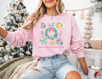 Holiday Favourite Things Jumper Cozy Christmas Sweatshirt For Women, 5 of 7