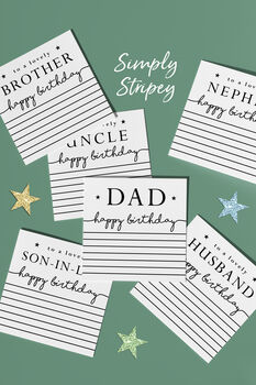 Simply Stripey Dad Birthday Card, 2 of 2