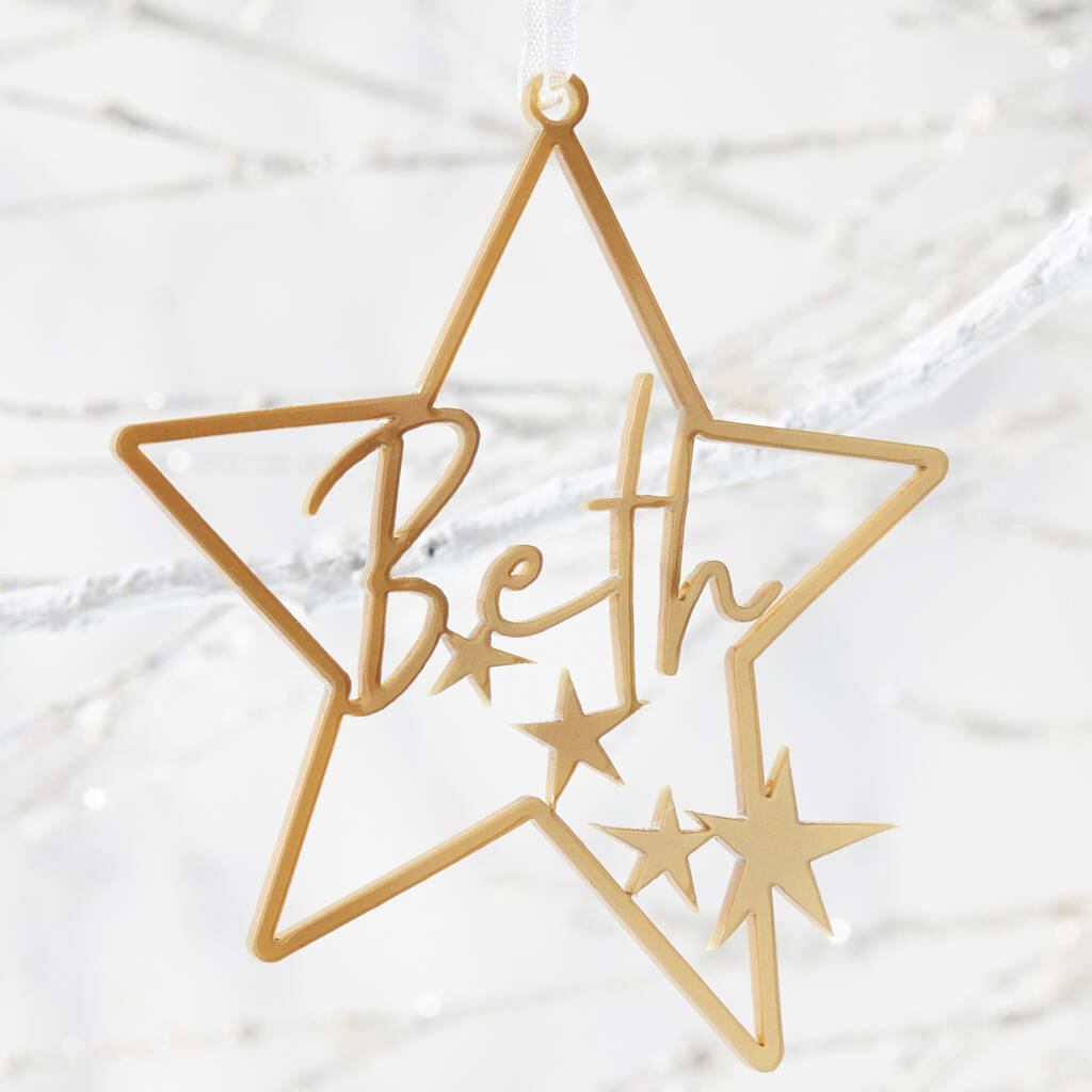 Little Star Personalised Christmas Decoration, 1 of 7