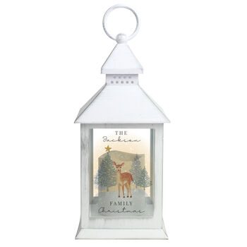 Personalised Christmas Deer White LED Lantern – Christmas Ornament, 5 of 5