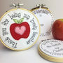 Thank You Teacher Apple Embroidered Hoop Card, thumbnail 1 of 5