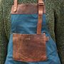 Personalised Blue Canvas And Leather Apron, thumbnail 2 of 6