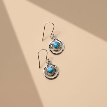 Infinity Universe Turquoise Silver Earrings, 6 of 11