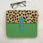 Recycled Leather Animal Print Crossbody Clutch Bag, thumbnail 9 of 10