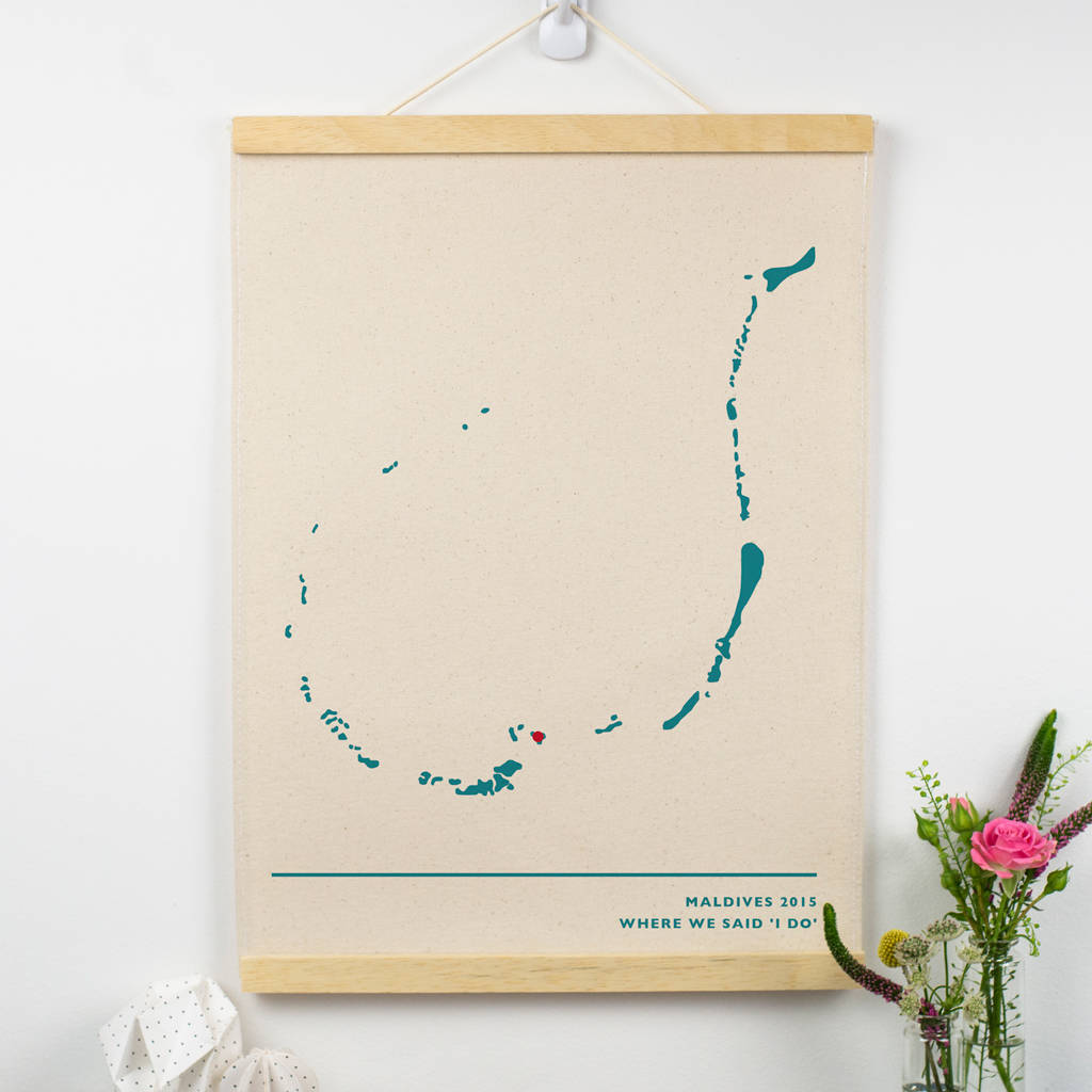 Cotton Anniversary Map Print By Delightful Living | notonthehighstreet.com