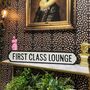 First Class Lounge Antiqued Wooden Road Sign, thumbnail 2 of 2