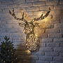 Harlow Rattan Stag Head Christmas Light, thumbnail 9 of 12