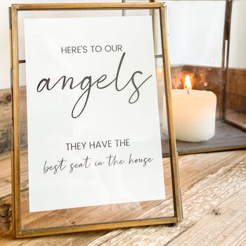 Wedding Memory Table Sign Angels A6 Wedding Print, 3 of 3