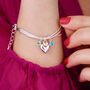 Personalised Double Heart Birthstone Bracelet, thumbnail 1 of 6