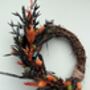 Halloween Dried Flowers Wreath With Pumpkins, thumbnail 2 of 3