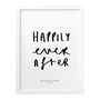Happily Ever After Typography Wedding Print, thumbnail 2 of 2