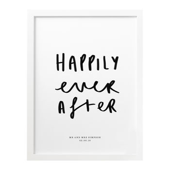 Happily Ever After Typography Wedding Print, 2 of 2