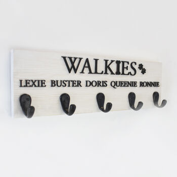 Large Personalised Walkie's Dog Lead Hook Organiser, 4 of 12