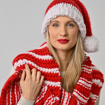 Adult Candy Cane Scarf Knitting Kit, 3 of 3
