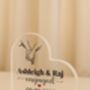 Personalised Engaged Acrylic Heart Plaque With Dates, thumbnail 7 of 12