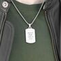 Personalised Men's Blue Turquoise Dog Tag Necklace, thumbnail 4 of 9