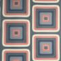 Retro Square Wallpaper Denim / Coral, thumbnail 3 of 8