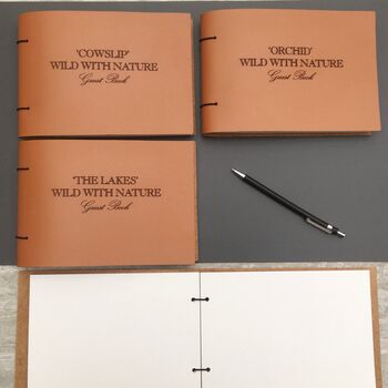 Bespoke Leather Visitors Book Guest Book, 6 of 11