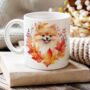 Personalised Dog Mug Pomeranian In An Autumn Wreath, thumbnail 1 of 2