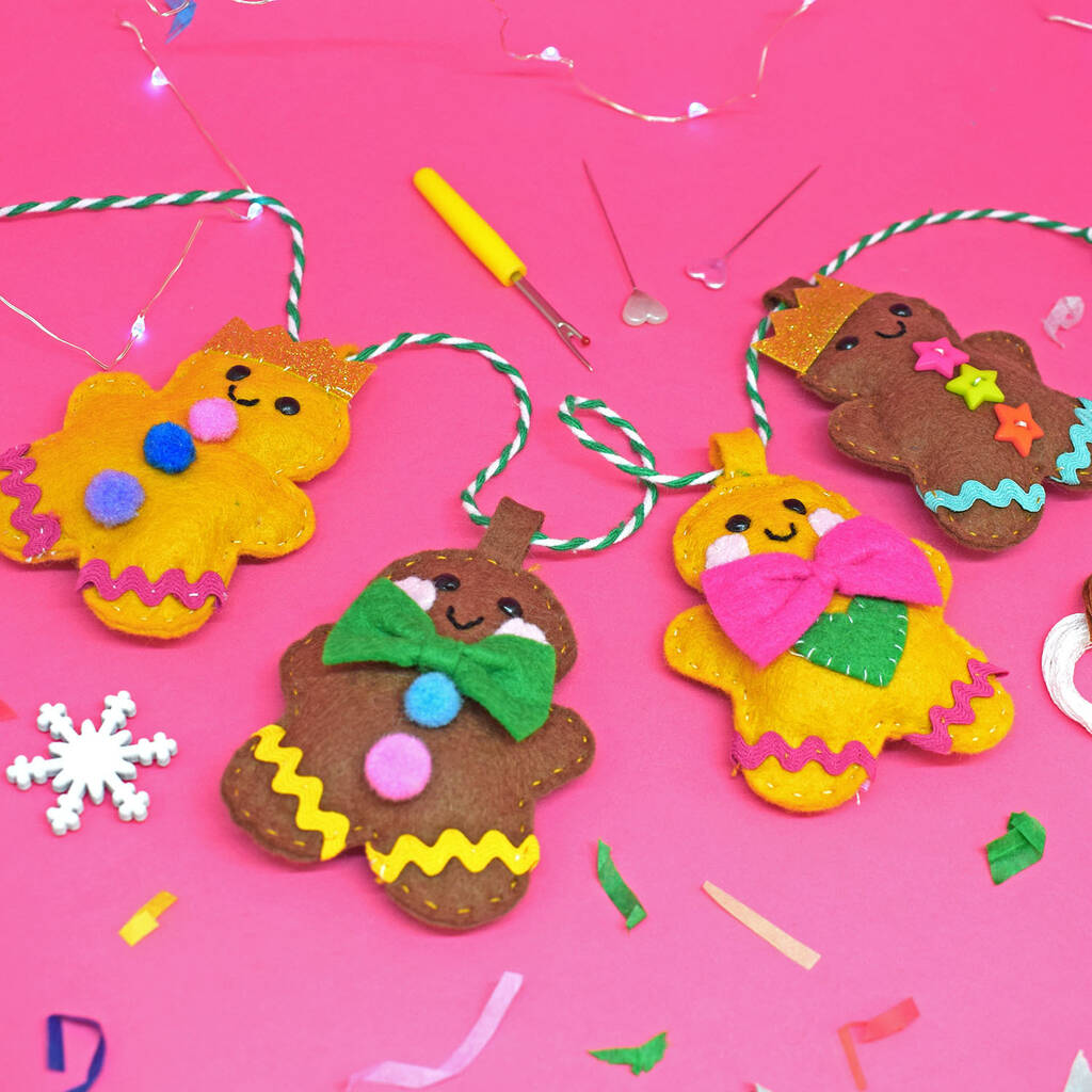 Gingerbread Felt Garland Craft Kit By The Make Arcade