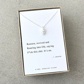 'F*Ck This Shit' Haiku Poem Silver Necklace, 3 of 5