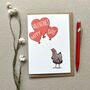 Hen Happy Valentine's Card, thumbnail 1 of 2