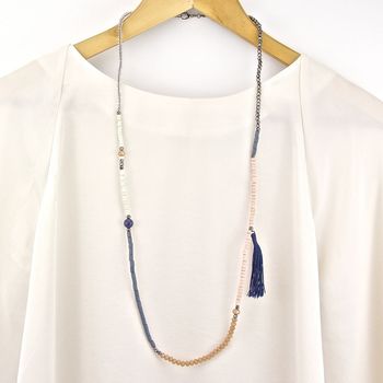 Colourful Bead Tassel Long Necklace, 7 of 8