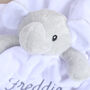 Personalised White Elephant Comforter For Baby, thumbnail 2 of 7