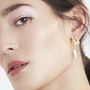 Ella Textured Gold Plated Silver Pearl Earrings, thumbnail 1 of 2