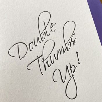 'Double Thumbs Up' Letterpress Celebration Card, 3 of 3