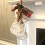 Fluffy Stocking With Bow And Bells, thumbnail 3 of 3