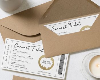 Simple Concert Ticket Scratch Reveal Card, 3 of 4