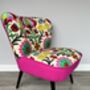 Cocktail Chair In Vibrant Fabric With Pink Harris Tweed, thumbnail 2 of 10