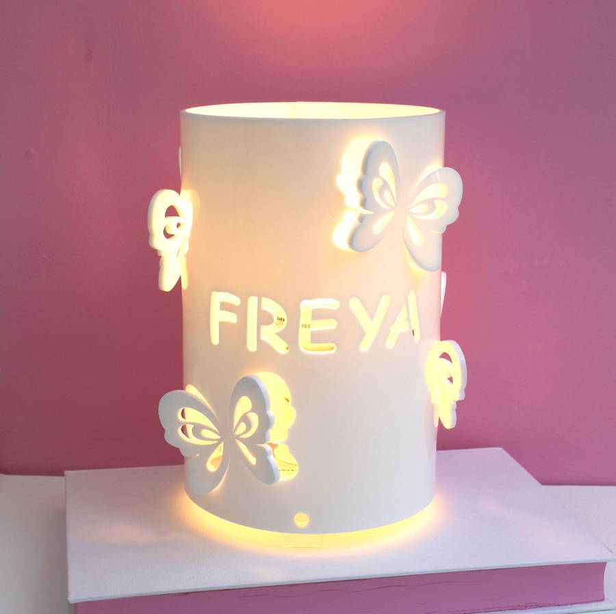 Personalised Erfly Table Lamp Children S By Kirsty Shaw Personalised Erfly Table Lamp Children S