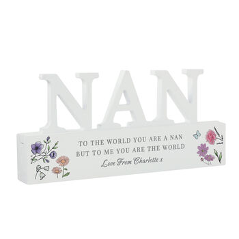 Personalised Wild Flowers Nan Wooden Ornament, 5 of 5